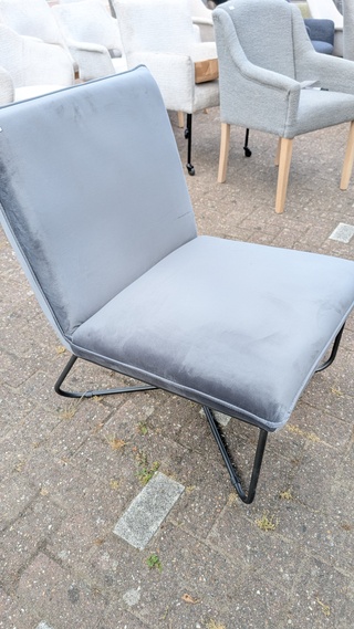 Fauteuil velvet, Zazuhome, Grijs / Chroom